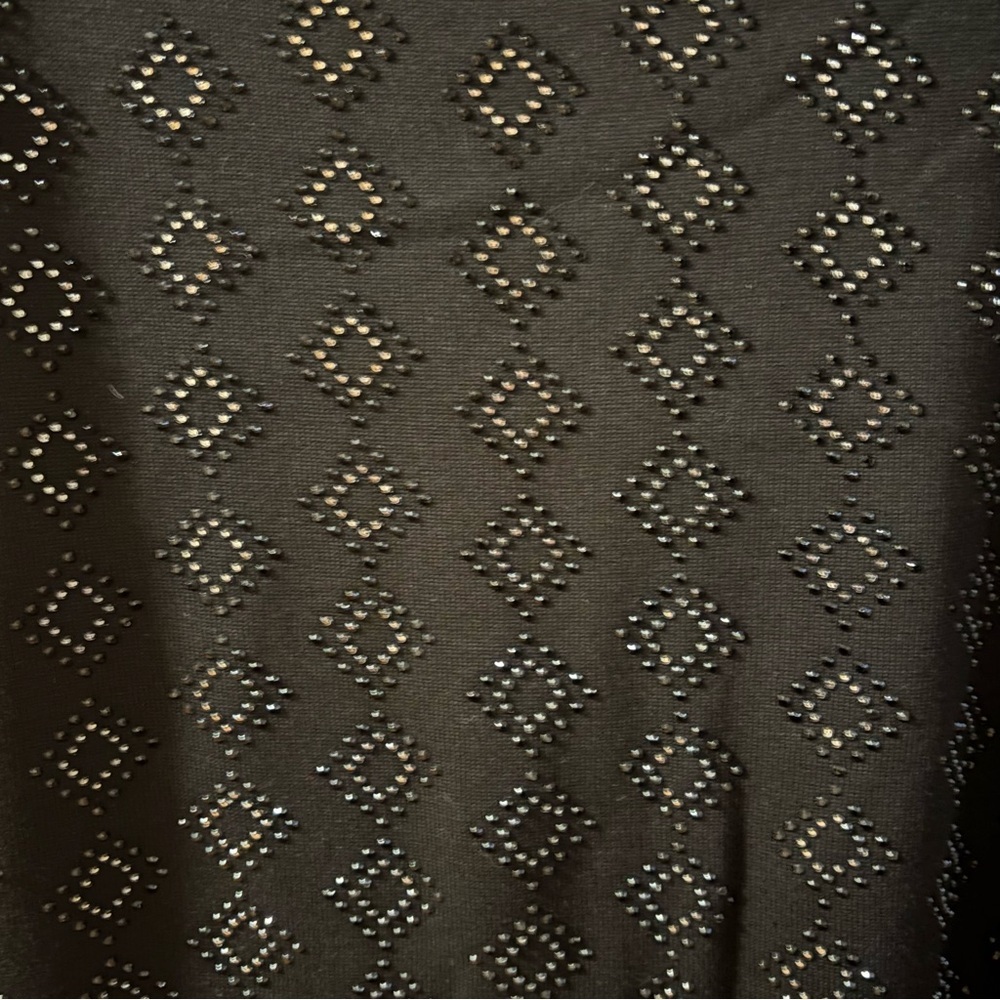 Alfred Dunner black 3/4 sleeve sweater diamond beads rhinestones PS Petite Small - Picture 3 of 8